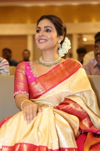 Actress Samyuktha Menon Silk Saree Pictures @ Sir Success Meet