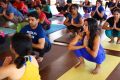 Actress Sanjana Stills @ Akshar Power Yoga Academy