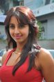 Actress Sanjana in Red Color Sleeveless Dress and Jeans