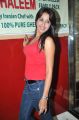 Actress Sanjana in Red Color Sleeveless Dress and Jeans