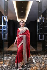 Manamey Movie Heroine Seerat Kapoor Red Saree Pictures
