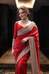 Manamey Movie Actress Seerat Kapoor Red Saree Pictures