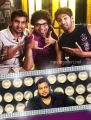 Santhanam, Premgi, Arya & Thaman in Settai Movie Audio Launch Invitation Posters