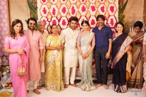 Upasana, Ram Charan, Nagarjuna, Amala @ Sharwanand Rakshita Reddy Engagement Photos