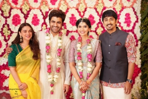 Aditi Rao Hydari, Siddharth @ Sharwanand Rakshita Reddy Engagement Photos