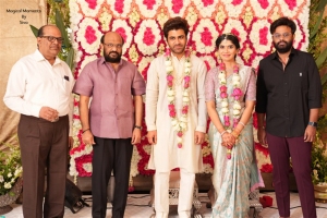 S Radha Krishna, Naga Vamsi @ Sharwanand Rakshita Reddy Engagement Photos