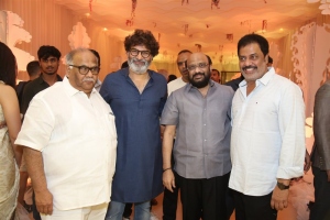 BVSN Prasad, Trivikram Srinivas, S. Radha Krishna, Raja Ravindra @ Sharwanand Rakshita Wedding Reception Photos