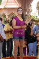 Actress Shivani in Violet T Shirt and Jean Short