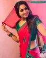 Serial Actress Shivani Narayanan Saree Photos