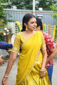 Jilebi Movie Actress Shivani Rajasekhar Yellow Half Saree Photos