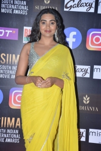 Telugu Actress Shivathmika Rajashekar Yellow Saree Photos