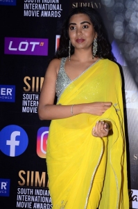 Actress Shivathmika Rajashekar Yellow Saree Photos @ SIIMA 2021