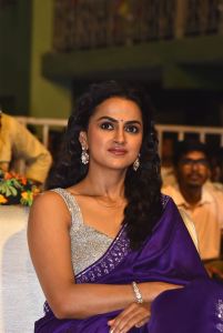 Mechanic Rocky Actress Shraddha Srinath Blue Saree Pics