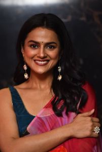 Shraddha Srinath Saree Pictures @ Dhaku Maharaj Trailer Launch