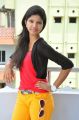 Telugu Actress Sravani Stills in Red Top & Yellow Pant