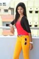 Telugu Actress Sravani Stills in Red Top & Yellow Pant