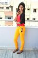 Telugu Actress Sravani Stills in Red Top & Yellow Pant