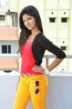 Telugu Actress Shravani Stills in Red Top & Yellow Pant