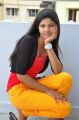 Telugu Actress Sravani Stills in Red Top & Yellow Pant