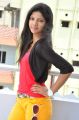 Telugu Actress Sravani Stills in Red Top & Yellow Pant