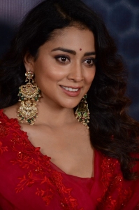 Shriya Saran Red Churidar Photos @ Gamanam Press Meet