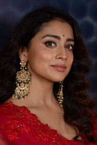 Shriya Saran Red Churidar Photos @ Gamanam Press Meet