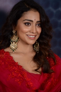 Shriya Saran Red Churidar Photos @ Gamanam Press Meet