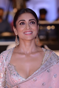 Actress Shriya Saran Saree Pics @ Kabzaa Title Track Launch