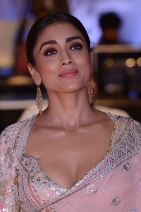 Actress Shriya Saran Saree Pics @ Kabzaa Title Track Launch