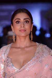 Actress Shriya Saran Saree Pics @ Kabzaa Title Song Launch