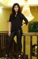 Actress Shruti Hassan in Black Shirt & Leather Pants Photos