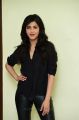 Actress Shruti Hassan in Black Shirt & Leather Pants Photos