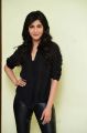 Actress Shruti Haasan in Black Relaxed Shirt & Tight Leather Pants