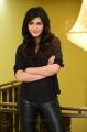 Actress Shruti Hassan in Black Relaxed Shirt & Tight Leather Pants