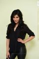 Actress Shruti Hassan in Black Relaxed Shirt & Tight Leather Pants