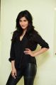 Actress Shruti Hassan in Black Shirt & Leather Pants Photos