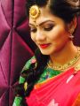 Actress Shruti Reddy Red Silk Saree Pics