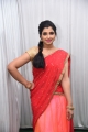 Anchor Shyamala in Pink and Red Half Saree Photos