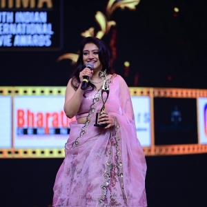 Nithya Mammen won the Best Playback Singer (Female) (Malayalam) award for Vaathikkalu song Sufiyum Sujathayummovie @ SIIMA Awards 2021