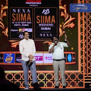 Aswini Dutt, Chandrabose @ Nexa SIIMA Awards 2023 Function Stills