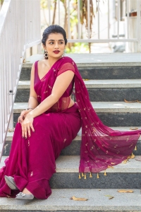 Actress Sirri Raju Red Saree Photoshoot Stills