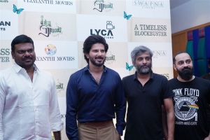 GKM Tamil Kumaran, Dulquer Salmaan, Hanu Raghavapudi, Vishal Chandrashekhar @ Sita Ramam Tamil Thanks Meet Stills