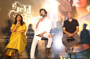 Swapna Dutt, Dulquer Salmaan, Hanu Raghavapudi @ Sita Ramam Movie Teaser Launch Stills