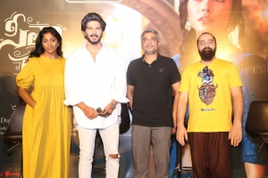 Swapna Dutt, Dulquer Salmaan, Hanu Raghavapudi, Vishal Chandrasekhar @ Sita Ramam Movie Teaser Launch Stills