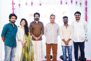 Sai Pallavi, Sivakarthikeyan, GV Prakash, Kamal Haasan, Rajkumar Periasamy, GN Anbu Cheliyan @ SK21 Movie Pooja Stills
