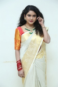 Actress Sonakshi Varma Saree Pics @ Bullet Satyam Trailer Launch