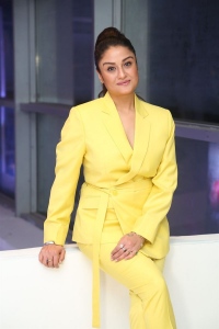 Sasana Sabha Actress Sonia Agarwal Pics in Yellow Suit Dress