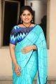 Anchor Sonia Chowdary Blue Saree Images @ KS 100 Teaser Launch