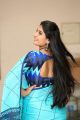 Anchor Sonia Chowdary Blue Saree Images @ KS 100 Teaser Launch