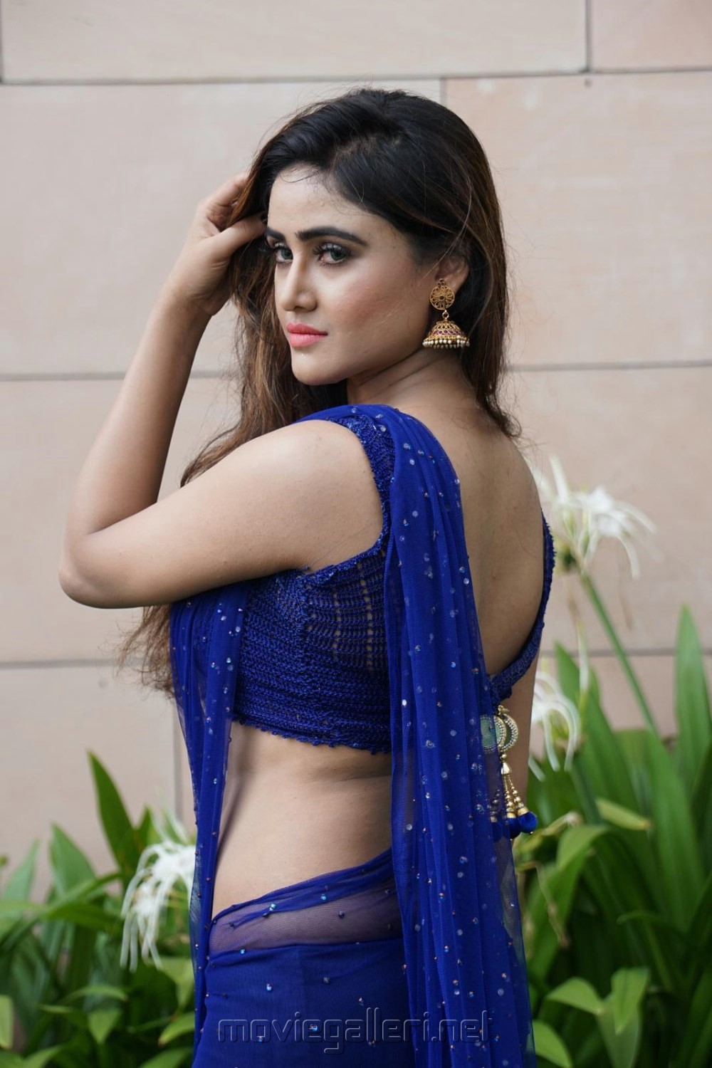 Picture 1062121 Actress Sony Charista Hot Pics In Blue Saree New Movie Posters